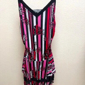 versace jeans couture pink and black dress